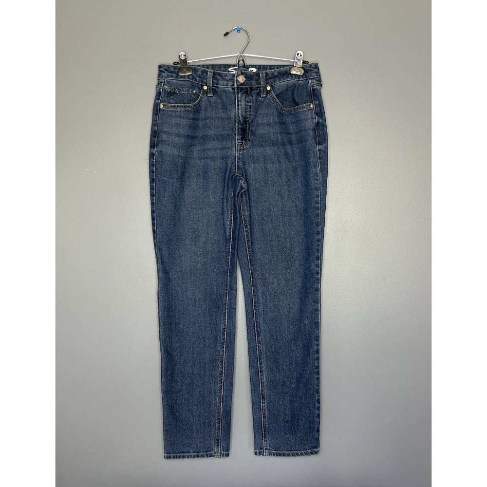 Seven7 Jeans‎ Womens 6 Blue Denim Slim Straight Mid Rise Stretch Classic Style